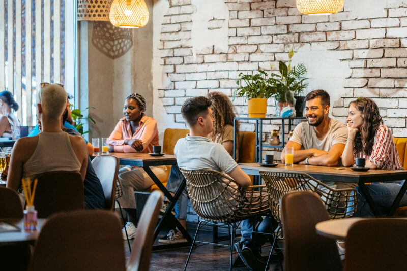 Group Of Friends Relaxing In A Café